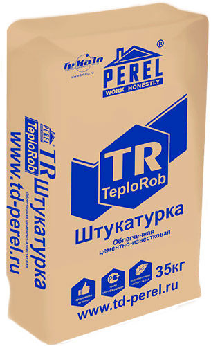 Штукатурка облегченная цементно-известковая TeploRob TR Perel 35 кг мешок