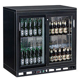 Витрина холодильная барная объемом 261 л со сдвижными дверьми, с 2 полками Koreco KBC 4SD