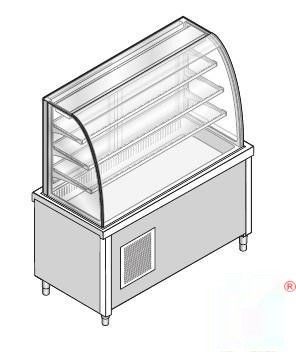 Прилавок-витрина Emainox холодильная с охл. Ванной на нейтральном шкафу Emainox 8Vtr3Rvvа11 8045360