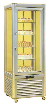 Витрина холодильная напольная, ротационная объемом 400 л, с 5 полками, с подсветкой Tecfrigo Prisma