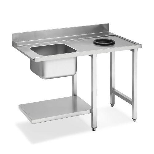 Стол с мойкой и отверстием для слива для купольных посудомоечных машин, соединение справа Smeg WT512