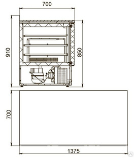 Стол холодильный c 3 дверьми и столешницей из нержавеющей стали 70*137,5*91 см Polair TMi 3 GN-G #1