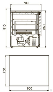 Стол холодильный c 2 дверьми и столешницей из нержавеющей стали 70*90*91 см Polair TMi 2 GN-G #1