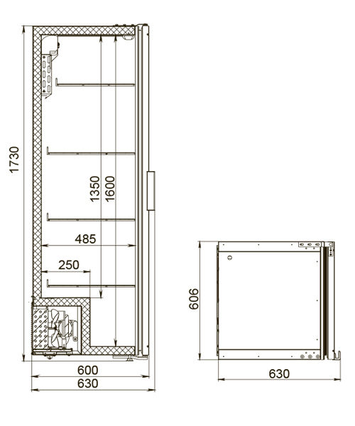 Шкаф холодильный формата 50,5*45,5 см объемом 390 л из эмалированной стали Полаир DM104-Bravo