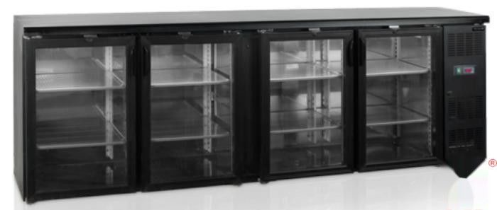 Шкаф холодильный со стеклом Tefcold Cbc410G барный черный
