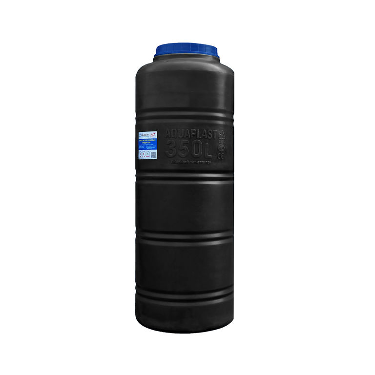 Бак для воды пластиковый овально-вертикальный 350 л черный Aquaplast
