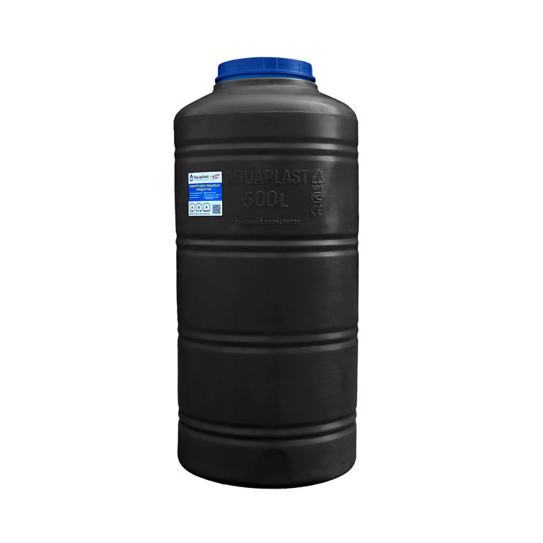 Емкость для дизельного топлива пластиковая овально-вертикальная 500 л черная Aquaplast
