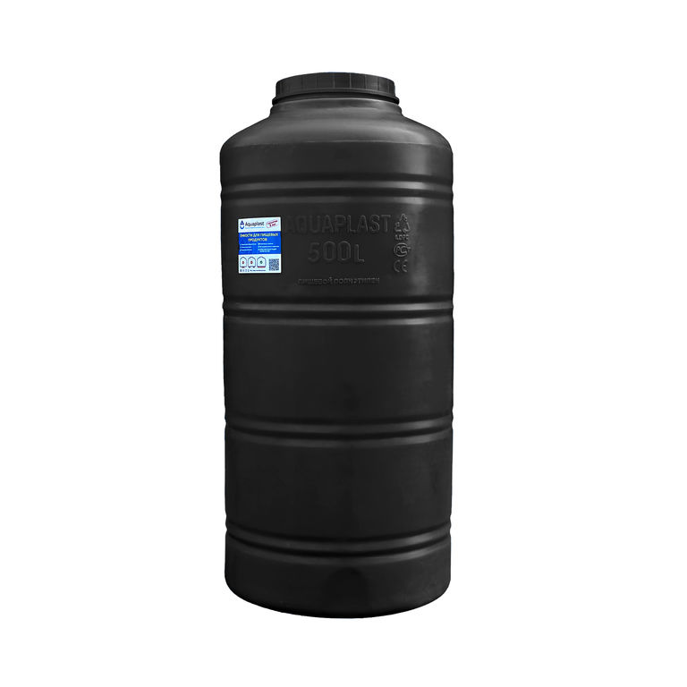 Емкость для воды пластиковая овально-вертикальная 500 л черная Aquaplast 2