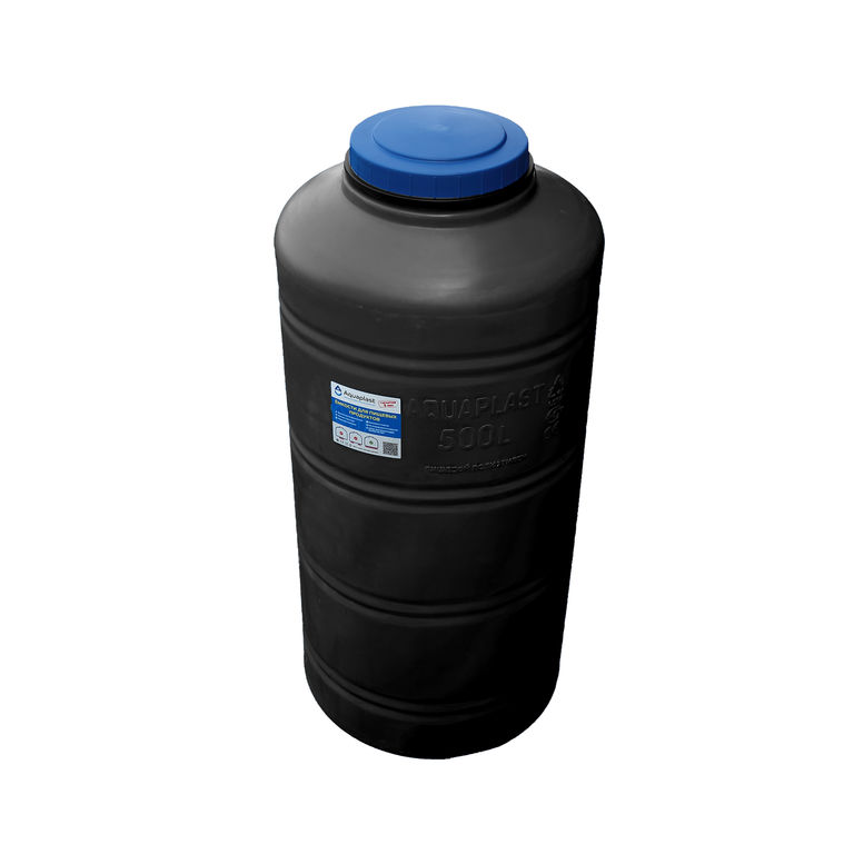Емкость для воды пластиковая овально-вертикальная 500 л черная Aquaplast 3