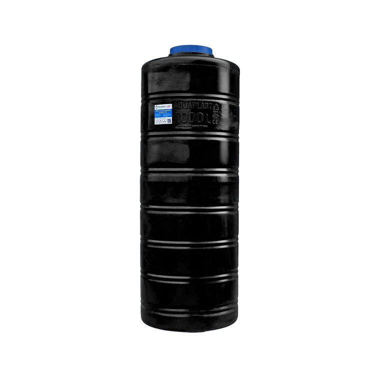 Емкость для дизельного топлива пластиковая овально-вертикальная 1000 л черная Aquaplast
