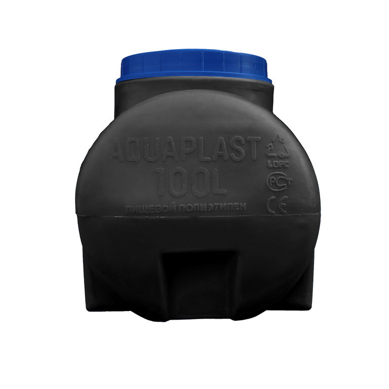 Емкость для воды пластиковая овально-горизонтальная 100 л черная Aquaplast 2