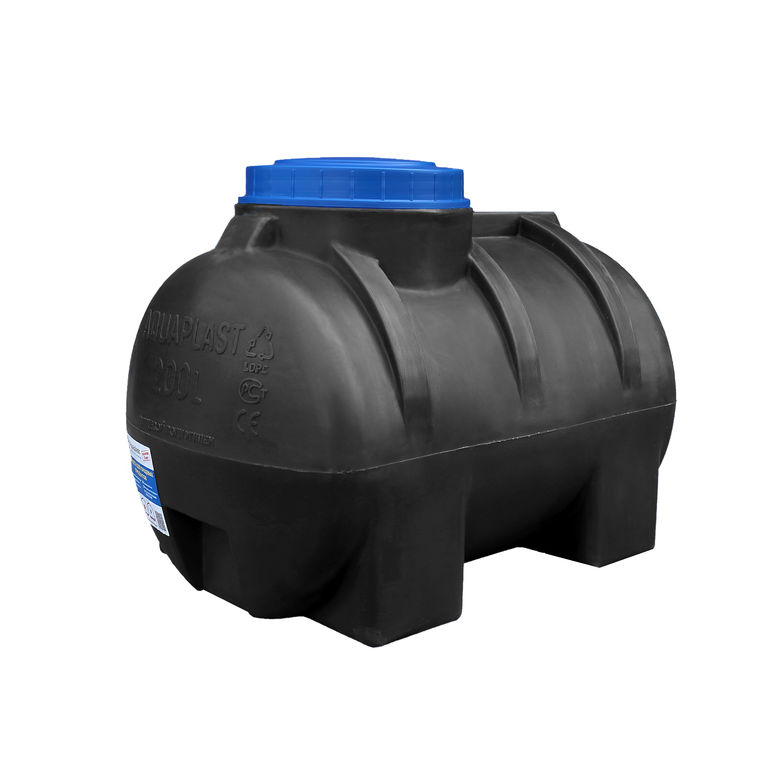Емкость для дизельного топлива пластиковая овально-горизонтальная 200 л черная Aquaplast