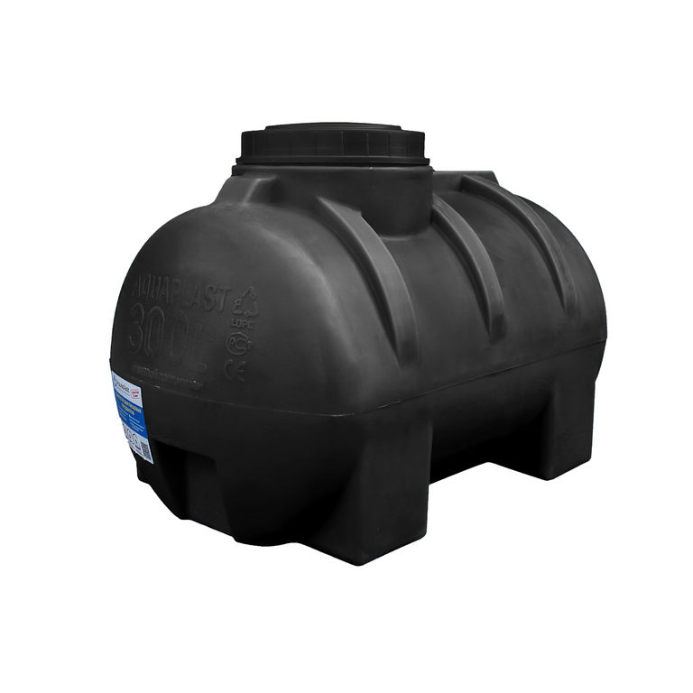 Емкость для воды пластиковая овально-горизонтальная 300 л черная Aquaplast 3