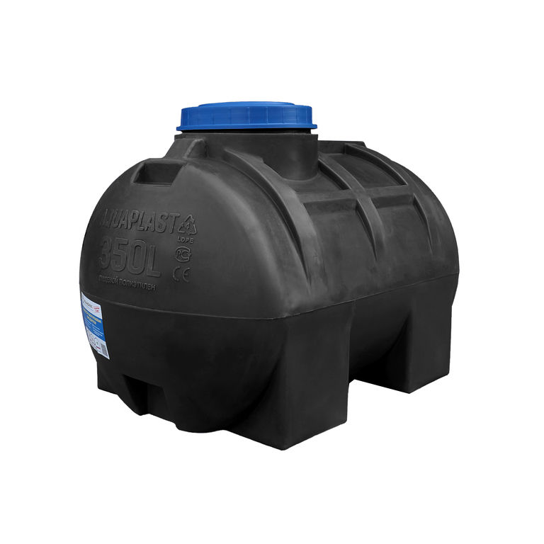Емкость для воды пластиковая овально-горизонтальная 350 л черная Aquaplast 1