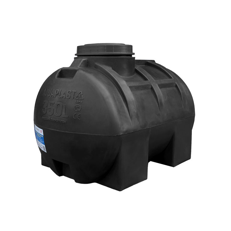 Емкость для воды пластиковая овально-горизонтальная 350 л черная Aquaplast 3