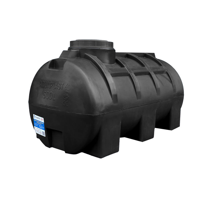 Емкость для воды пластиковая овально-горизонтальная 500 л черная Aquaplast 3
