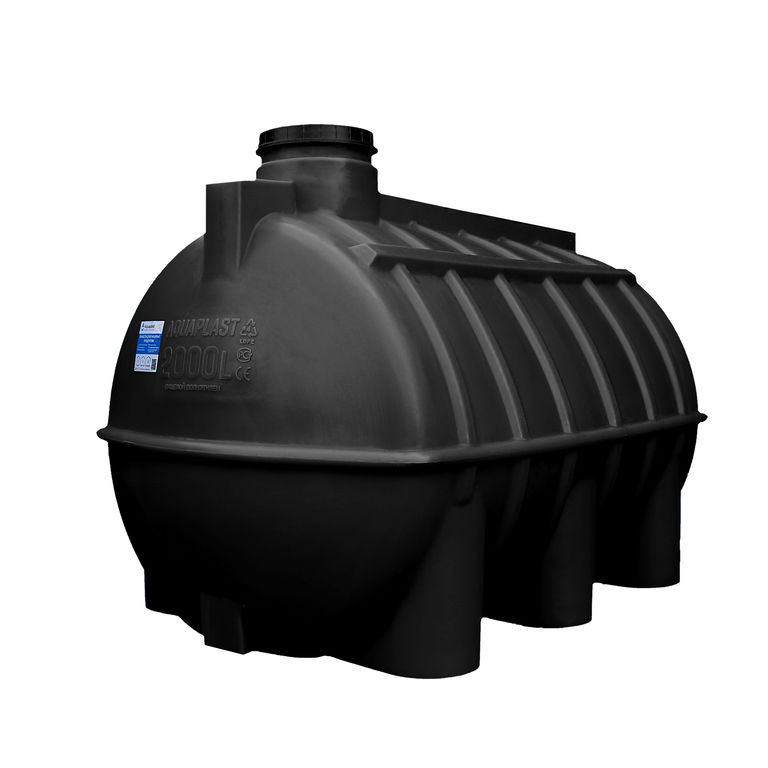 Емкость для воды пластиковая овально-горизонтальная 2000 л черная Aquaplast 1