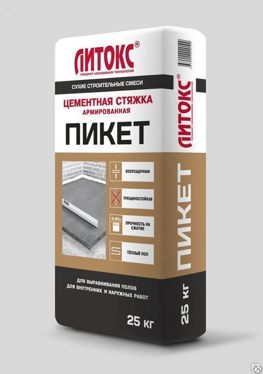 Ровнитель для пола стяжка ЛИТОКС-Пикет, 25 кг