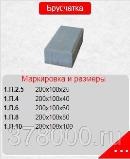 Тротуарная плитка Брусчатка 200х100х(25-100) мм (50 шт/м2) Хесс-Строй
