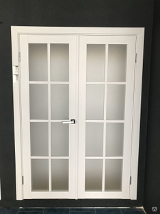 Двустворчатая межкомнатная дверь 541 цвет - Белый Лед #1