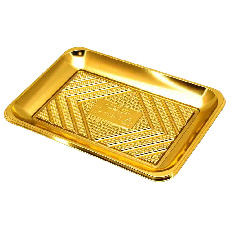 Поднос КАДО пластик прямоугольный золото (235 мм, 160 мм) кор. 400 шт. Alcas