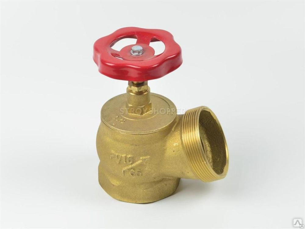 Клапан противопожарный (вентиль) латунный угловой (125*) КПЛ-1 65мм м-ц