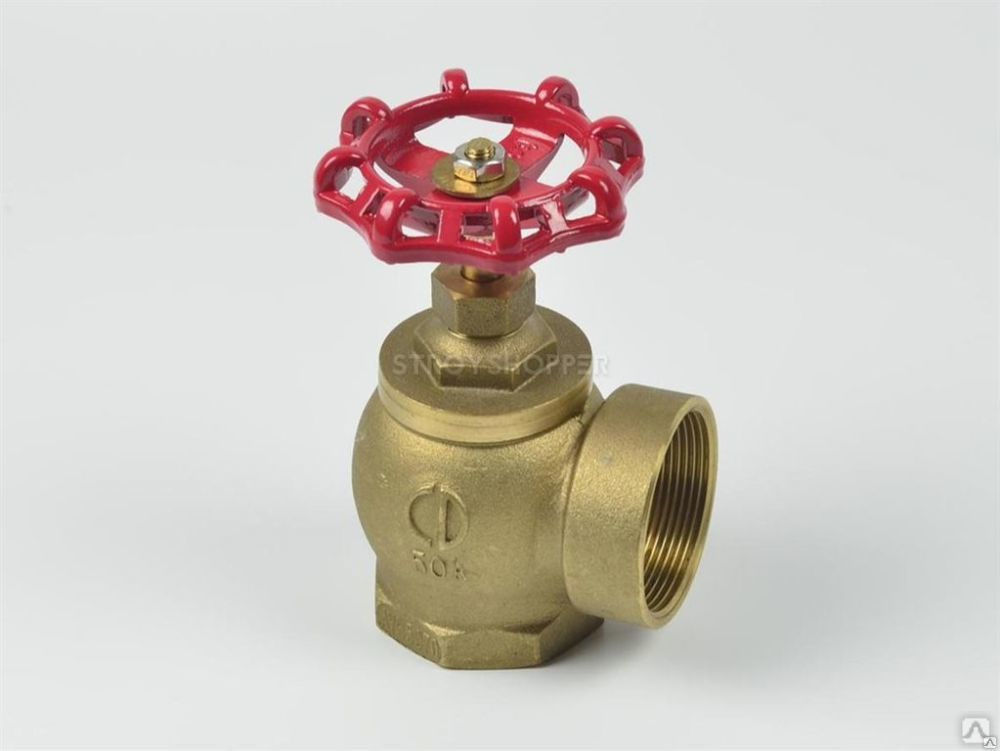 Клапан противопожарный (вентиль) латунный угловой (90*) КПЛМ-1 50мм м-ц
