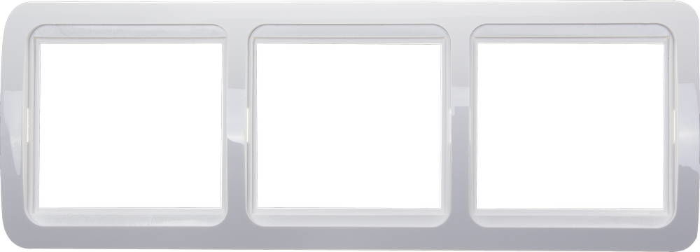Накладная панель СВЕТОЗАР Гамма, тройная горизонтальная цвет белый (SV-54148-W)