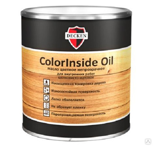 Цветное непрозрачное масло DECKEN ColorInside Oil, 0.75 л #1