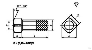 Винты по ГОСТ 1485-84 установочные с квадратной головкой и засверленным концом Сталь Медь М3 