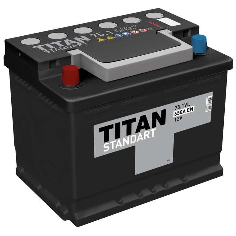 Аккумуляторная батарея TITAN STANDART 6СТ-75.1 L