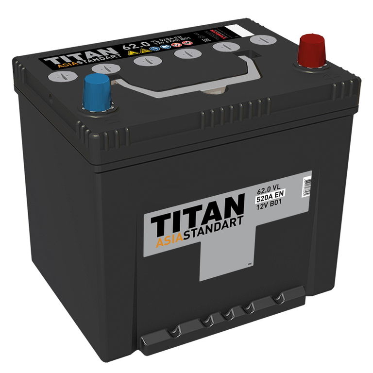 Аккумуляторная батарея TITAN ASIA STANDART 6СТ-62.0 VL