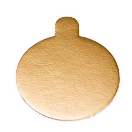 Подложка картон круглая с ручкой золото (d 80 мм, 1 мм) пакет 200 шт. ВакумПак-М