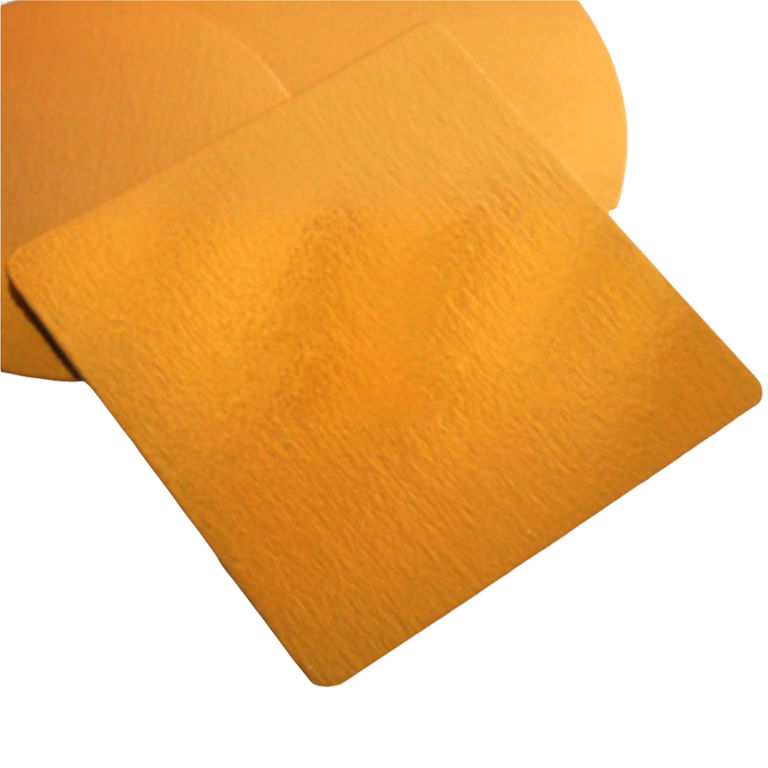 Подложка плотная золото/жемчуг квадрат (260 мм, 260 мм, 3.2 мм) пакет 20 шт. ЛамКарт