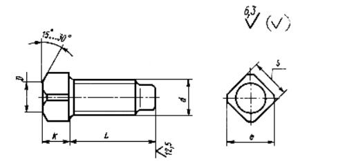 Винты по ГОСТ 1482-84 установочные с квадратной головкой и цилиндрическим концом Сталь 35Х