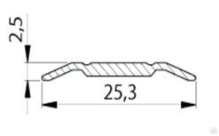 Порог одноуровневый 25 мм Бук, бук натуральный, бук белый, венге, дуб беленый, 1,8 м 