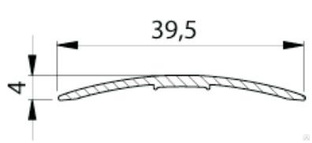 Порог одноуровневый 40 мм Бук, бук натуральный, бук белый, венге, дуб беленый, 1,35 м 