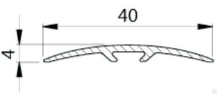 Порог одноуровневый 40 мм под дюбель (со скрытым креплением) Бук, бук натуральный, бук белый, венге, дуб беленый, 0,9 м 