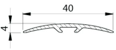Порог одноуровневый 40 мм под дюбель (со скрытым креплением) Бук, бук натуральный, бук белый, венге, дуб беленый, 1,35 м