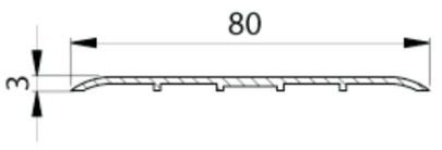 Порог одноуровневый 80 мм Бук, бук натуральный, бук белый, венге, дуб беленый, 0,9 м