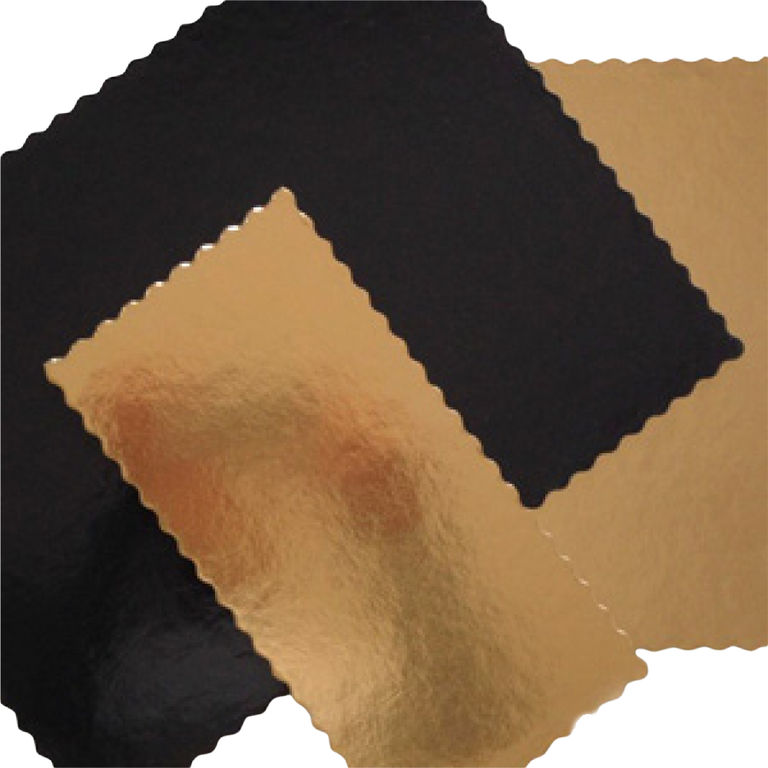 Подложка ФИГУРНАЯ картон прямоугольная золото/черная (400 мм, 300 мм, 2.4 мм) пакет 25 шт. Monteverdi
