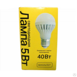 Лампа светодиодная А60, 5 Вт, Е27 4200К 11-01-001, 5 Вт 