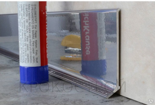 Плинтус алюминиевый L-образный (60х11х2450 мм) полимерное хром 
