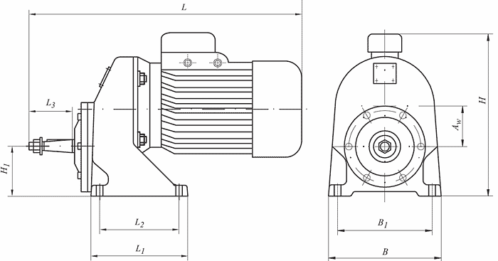 Мотор-редуктор цилиндрический МЦ125-352-110-11 кВт Ц