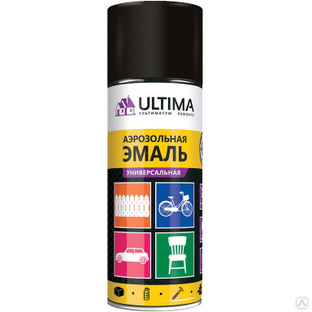 Ultima, черный глянцевый RAL 9005 краска аэрозольная универсальная 520 мл 