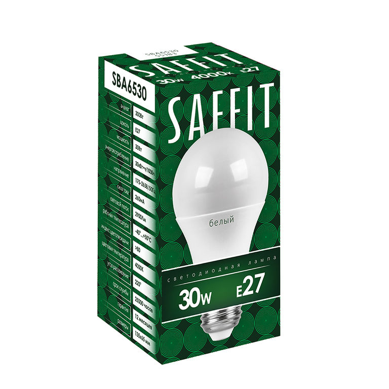 Лампа светодиодная SAFFIT SBA6530 55184 E27 30W 6400K
