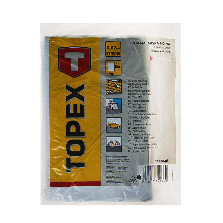 Пленка защитная Topex HDPЕ 20мкм 4х5м