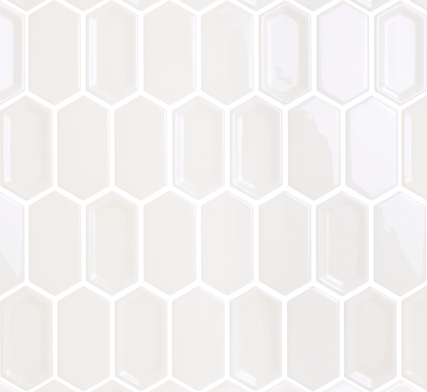 Мозаика керамическая Crayon White glos 38x76x8 LeeDo Caramelle белая глянцевая