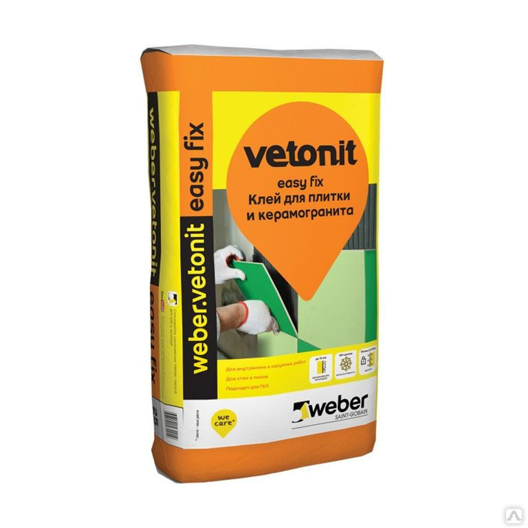 Клей для плитки и керамогранита Weber Vetonit Easy Fix, 25 кг