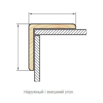 Уголок деревянный наружный ЛИПА (сорт 1) 28х28х2200мм (массив)